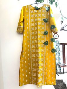beautiful yellow kurta suit set