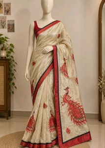 Elegant Peacock Embroidered Saree