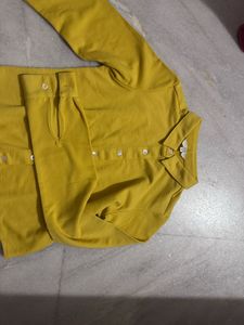 Classic Mustard Yellow Button-Up Shirt