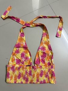 🌸Retro pink Floral Halter Top🌸