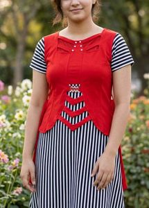 Striped & Red Girls' Dress (