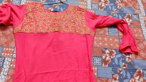 Vibrant Pink Embroidered Kurta