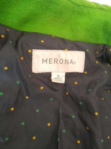 Merona 61% wool Lime green pea coat size S