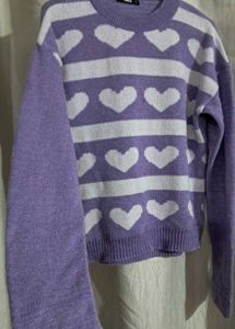 Cute Heart Pattern Knit Sweater