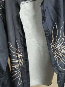 Men's Navy Printed Long Sleeve Shirt