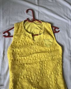 Vibrant Yellow Lace Top