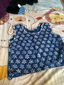 Blue & White Block Print Kurta