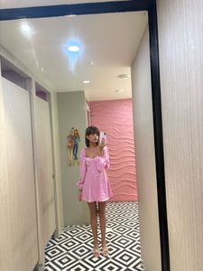 H&amp;M Chic Pink Long Sleeve Mini Dress