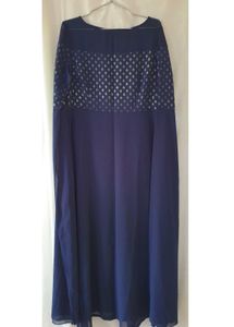 Navy Blue Printed Maxi Dress