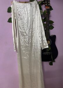 NEWME Silver Satin Maxi