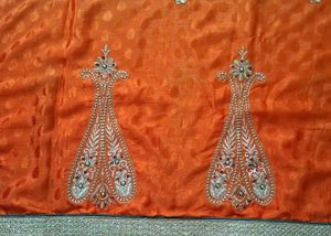 New stunning orange and beige saree🍋‍🟩