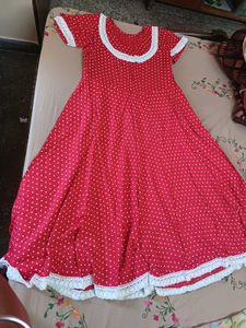 Red Polka Dot Midi Dress