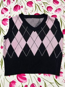 Argyle Knit Sweater Vest