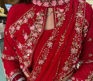 Red Embroidered Lehenga Skirt Choli Set