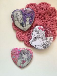 Authentic HK X Tomie Heart Badges