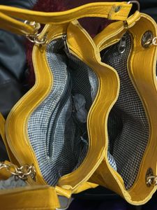 Yellow Croc-Embossed Tote Bag