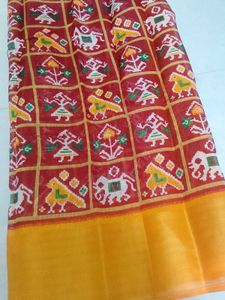 Stunning Red &amp; Yellow Patola Saree