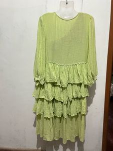 Lime Green Tiered Mini Dress