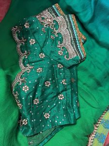 Emerald Green Embellished Blouse