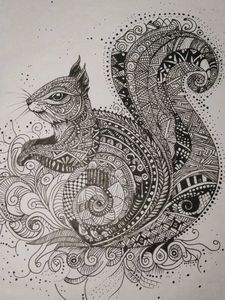 Zentangle Squirrel Art
