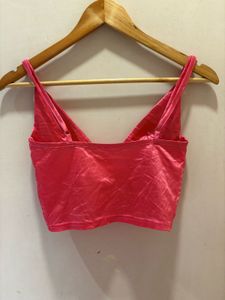Hot Pink Satin Corset Top