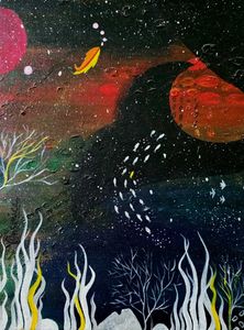 Abstract Underwater Painting (free delivery)