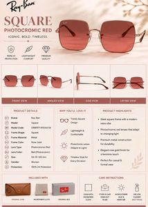 Ray-Ban Square Photochromic Sunglasses