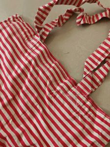Red and White Striped Tote Bag