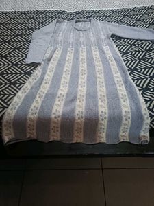 Elegant Striped Floral Knit Kurta