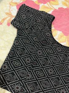 Black Bandhani Print Blouse