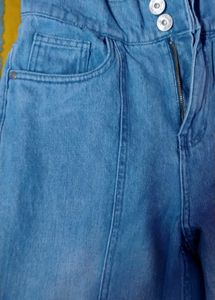High-Waisted Wide-Leg Denim Jeans
