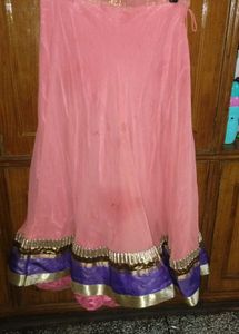 Designer Purple &amp; Gold Brocade lehenga