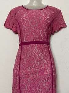 Pintresty Elegant Pink Lace Dress