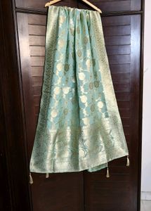 Elegant Sea Green Banarasi Silk Suit Set