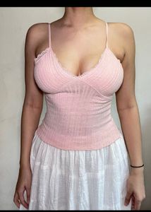 Pink Lace Cami Top