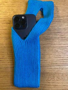 Blue Knit Phone Case