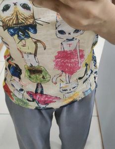 Cute Yellow 💛 Cat Print Top