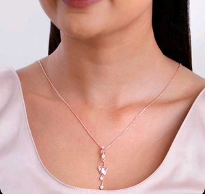 Rose Gold Butterfly Pendant Necklace