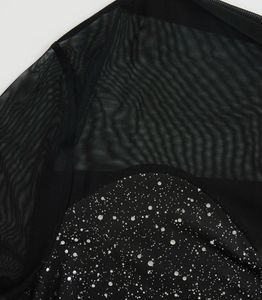plus size sheer top-Black Shimmer Off-Shoulder  ✨
