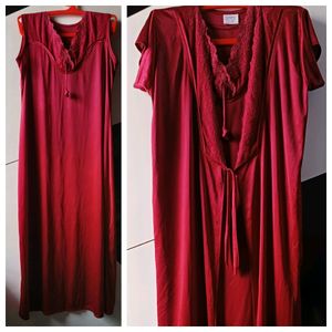 MAROON nighty Set