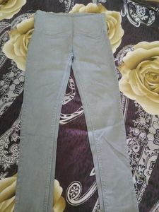 Women's Light Grey Slim Fit Pants