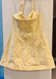 Cute Yellow Halter Dress