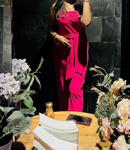 Stylish Pink Strapless Dress