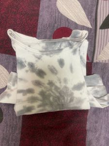Grey Tie-Dye Long Sleeve Top