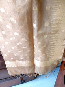 Elegant Golden dupatta  Polka Dots