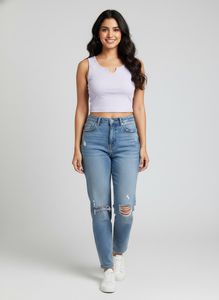 Lavender Ribbed Crop Top