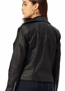 Classic Black Faux Leather Moto Jacket