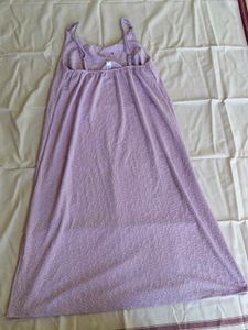 Women's Lavender Maxi Dress and White Cardigan Set