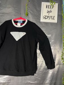 Prada Black Sweatshirt with White Logo