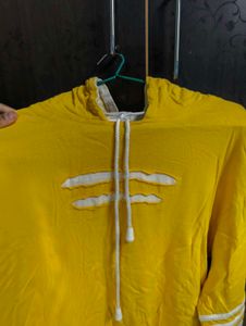 Bright Yellow Hoodie with Unique Cut-Outs